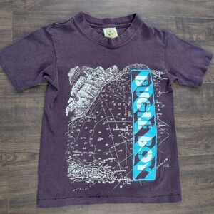 Vintage Bugle Boy T Shirt - Black - Double Sided - Sz Youth 12 - 14 - Nautical